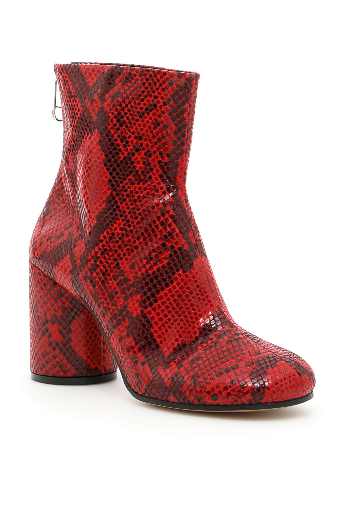Maison Margiela - Python Print Booties - RED|Rosso, Women's Boots | Italist