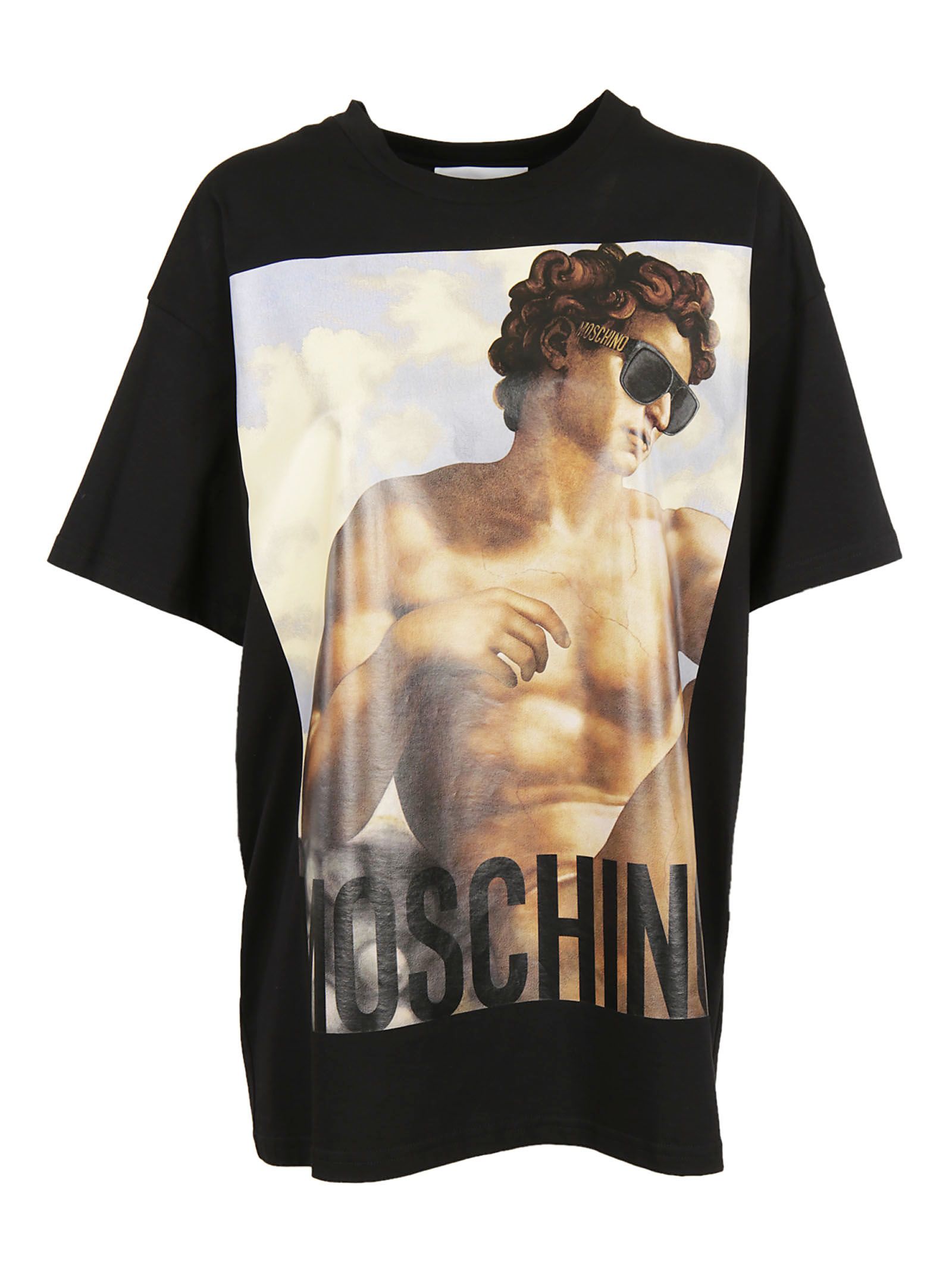 MOSCHINO Painting-Print Cotton-Jersey T-Shirt in Black | ModeSens