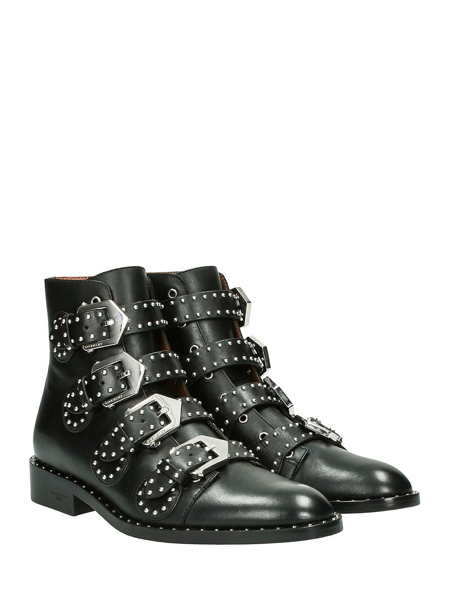 Givenchy - Givenchy Elegant Flat Black Leather Ankle Boots - black ...