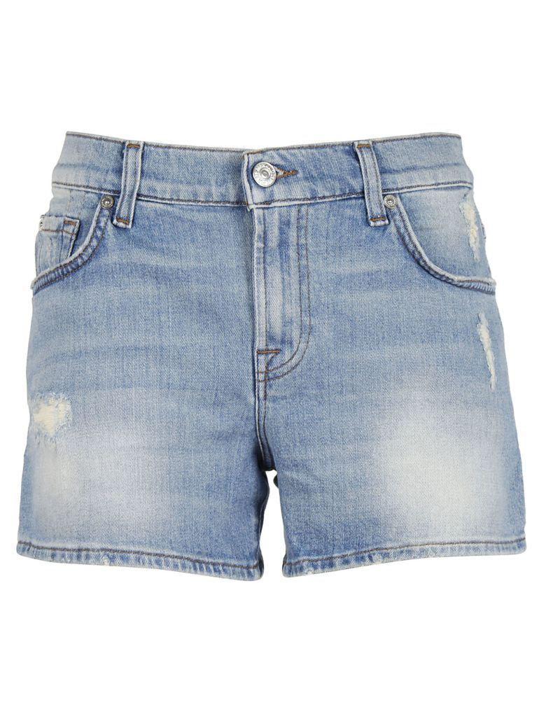 7 FOR ALL MANKIND DISTRESSED DENIM SHORTS,10570605