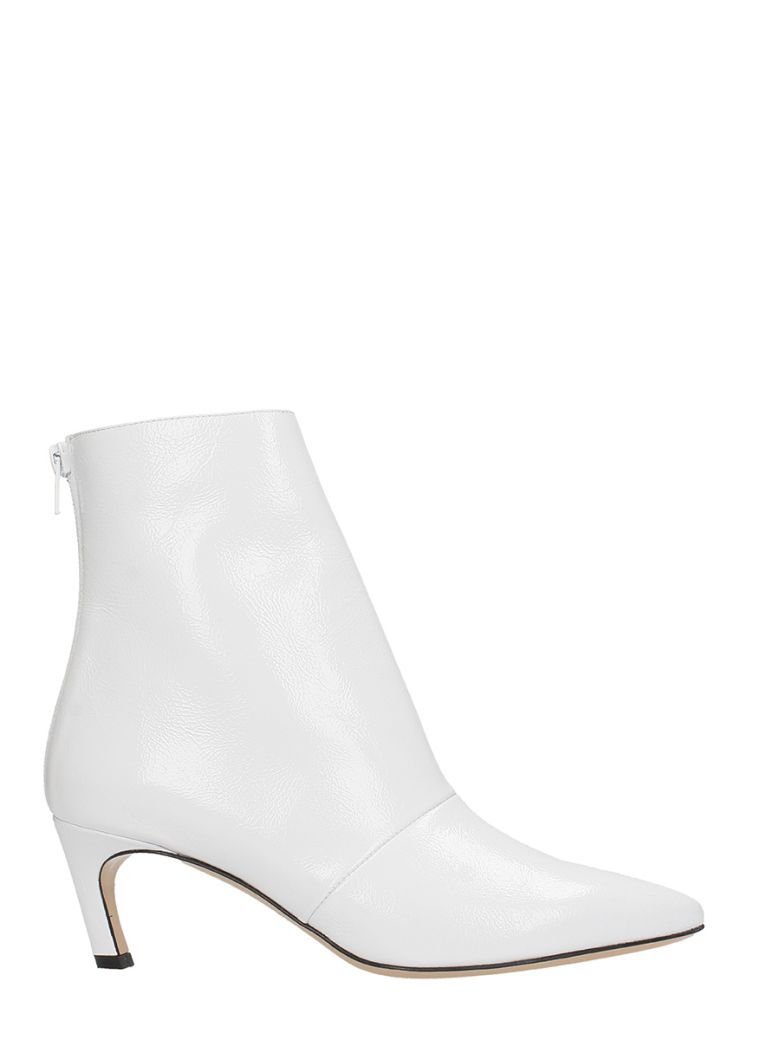 MARC ELLIS WHITE NAPPA LEATHER ANKLE BOOTS,10609178