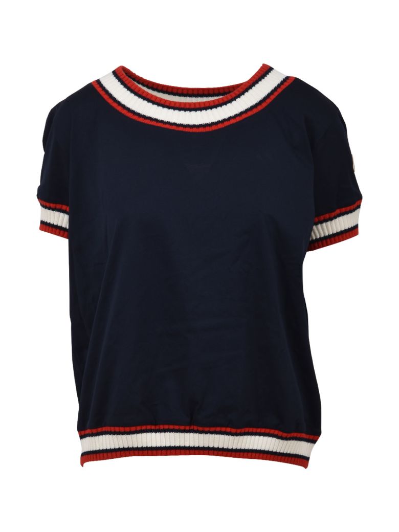 MONCLER BLUE RIBBED TOP,10585133