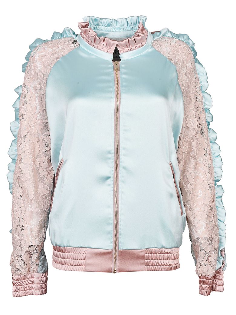 FORTE COUTURE FLORAL LACE BOMBER,10587701