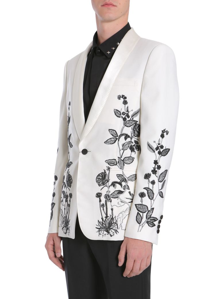 Alexander McQueen - Floral Printed Jacket - BIANCO, Men's Blazers | Italist