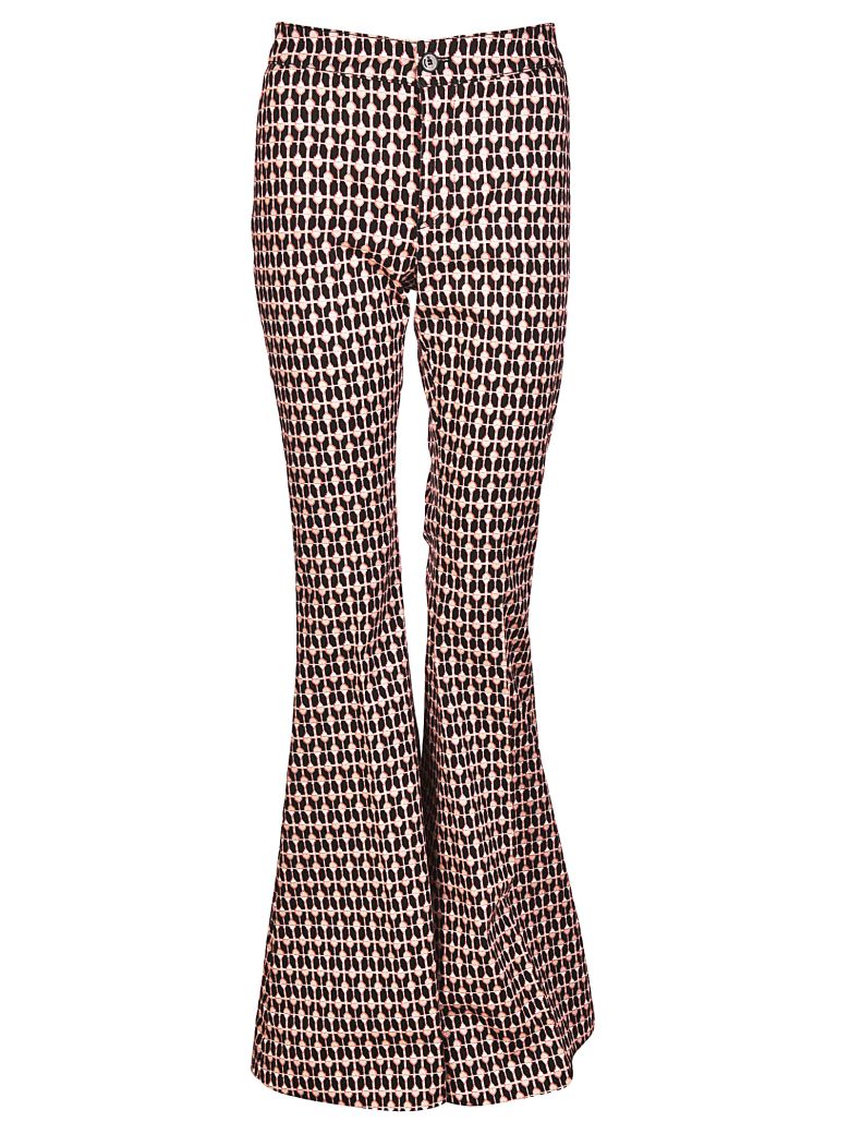 DONDUP PRINTED FLARED TROUSERS,10581270