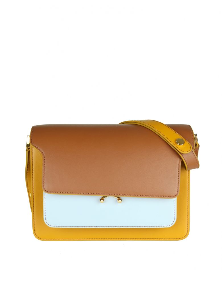 Trunk Media Bag in Yellow Leather