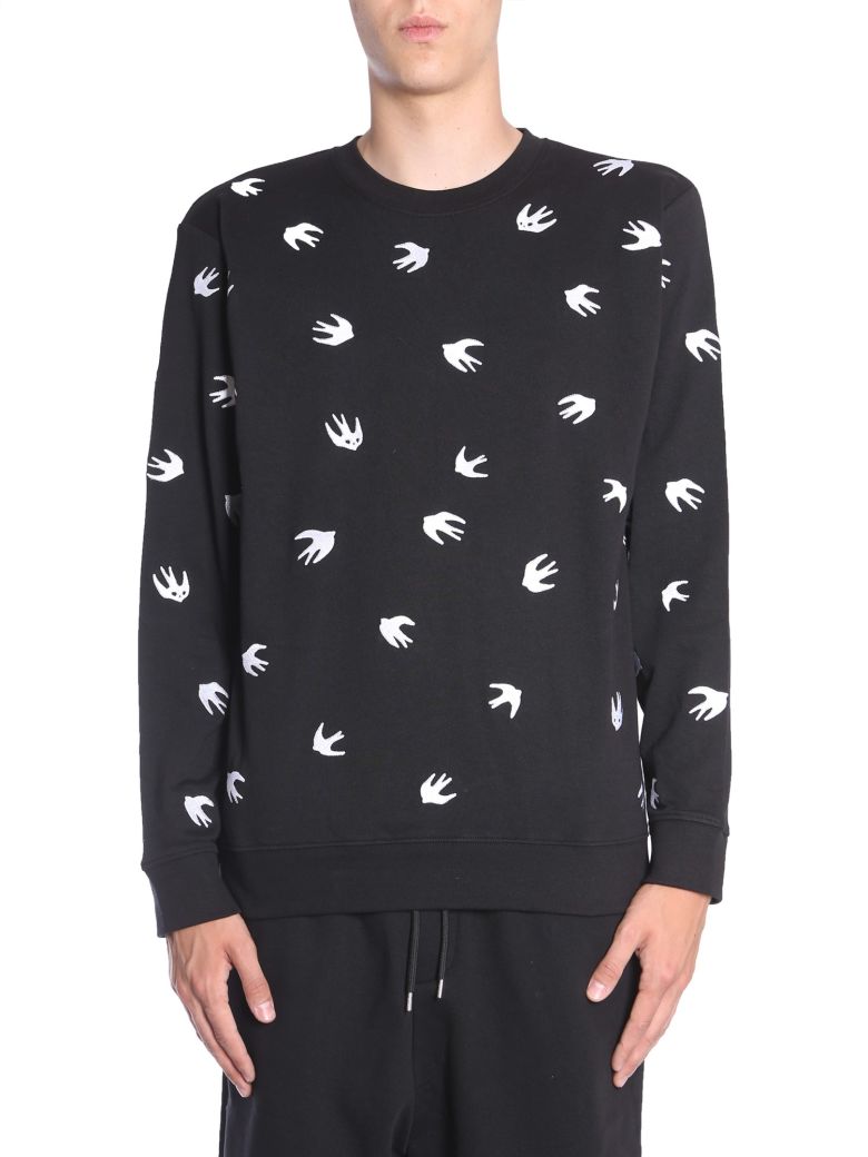 MCQ BY ALEXANDER MCQUEEN SWEATSHIRT WITH EMBROIDERED SWALLOW,10628809