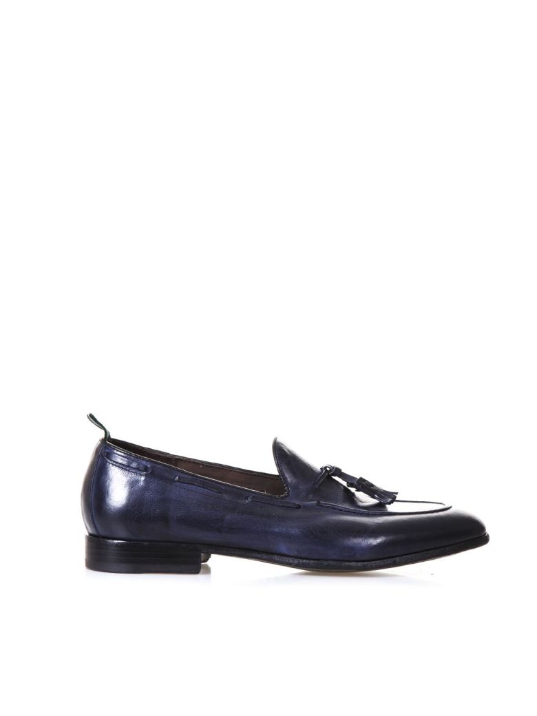 GREEN GEORGE NAVY LEATHER LOAFERS WITH TASSELS,5095 MAREMMA372