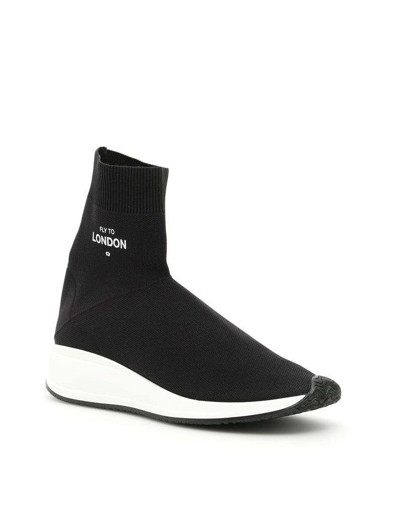 JOSHUA SANDERS BLACK 'FLY TO NEW YORK' SOCK HIGH-TOP SNEAKERS | ModeSens