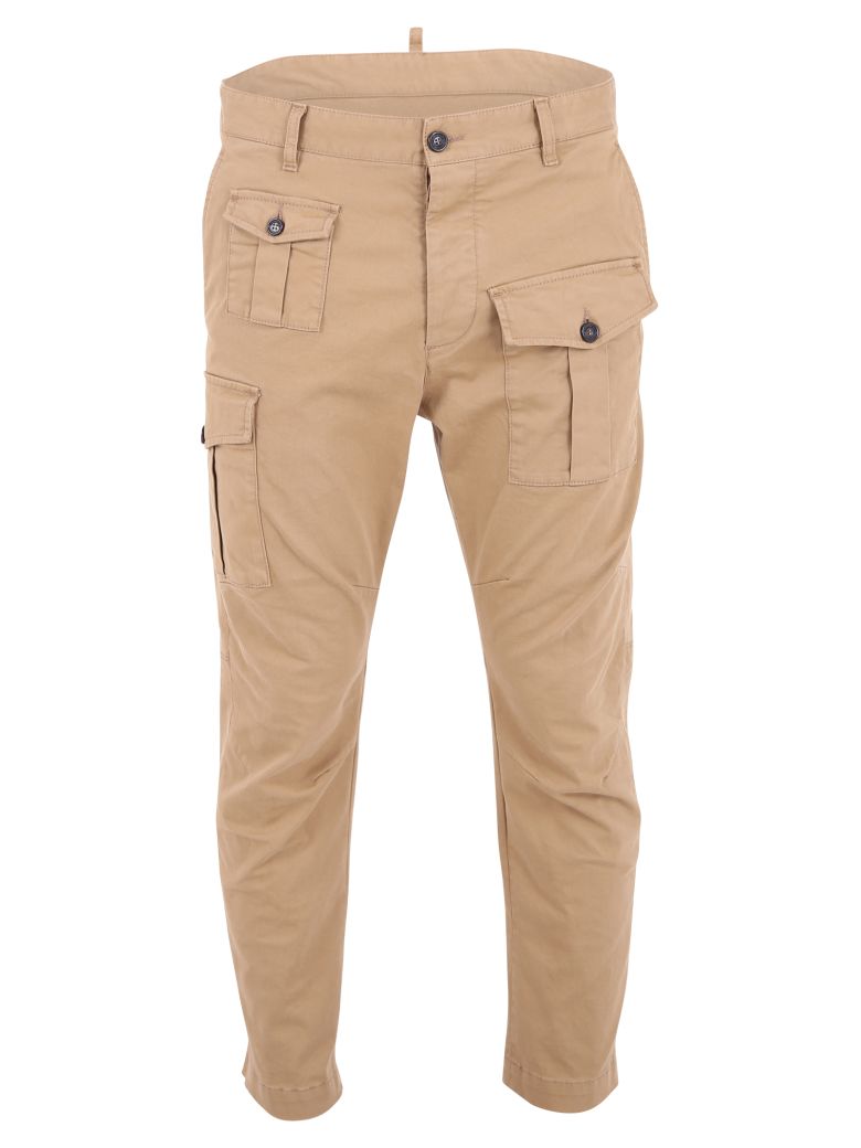 DSQUARED2 COTTON CARGO TROUSERS,10581613