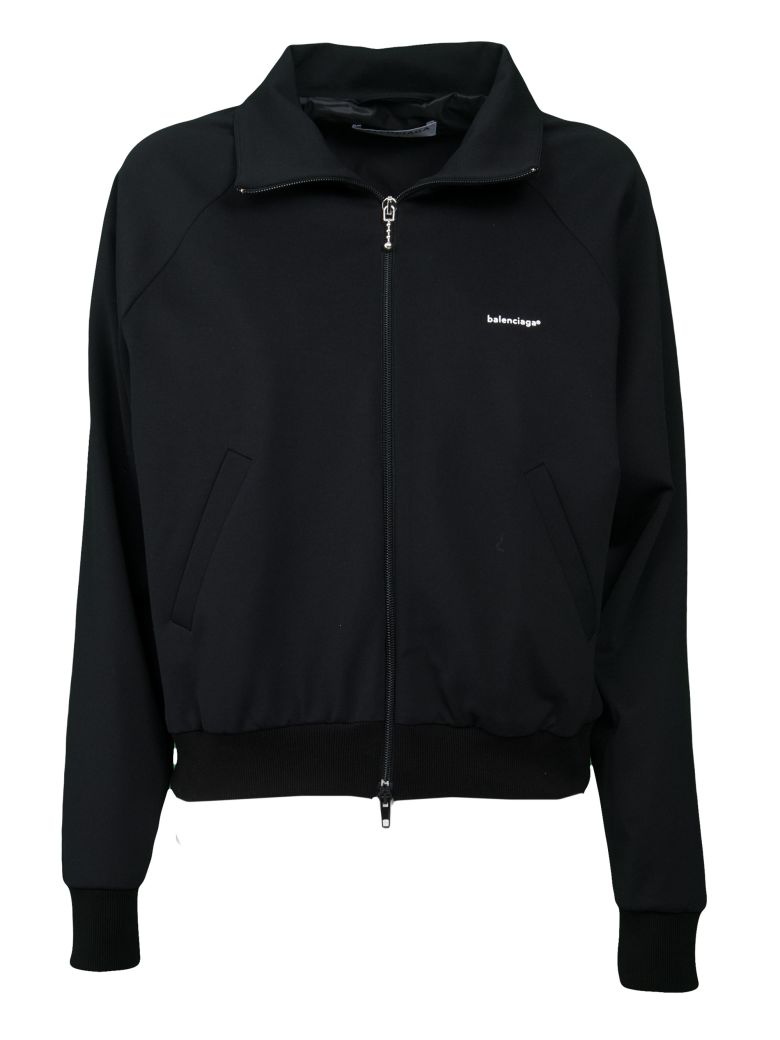 balenciaga logo zip up track jacket