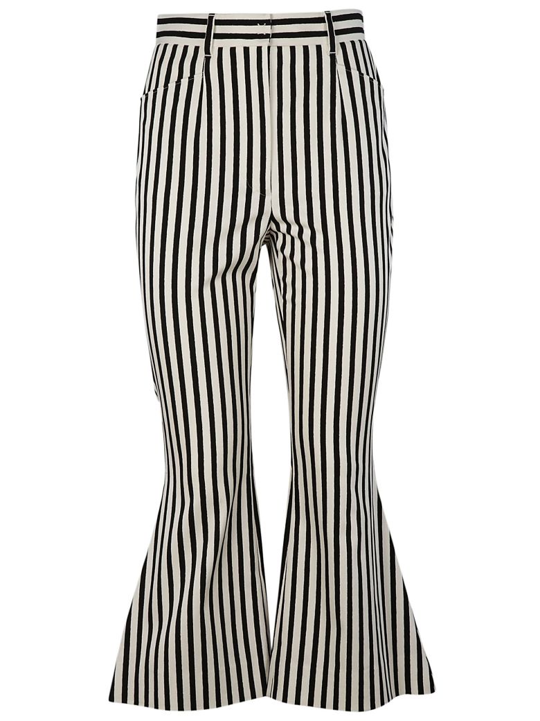 DOLCE & GABBANA FLARED STRIPED CROPPED TROUSERS,10570423