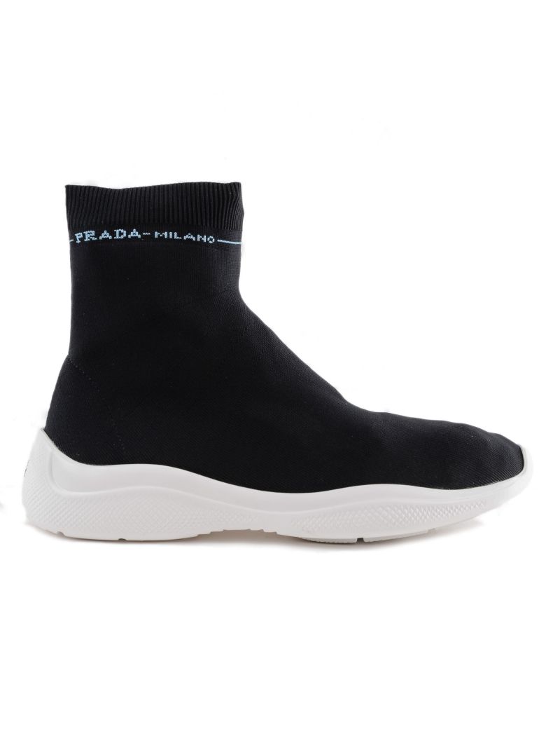 PRADA ANKLE BOOT KNIT FLAT SNEAKERS,10624395