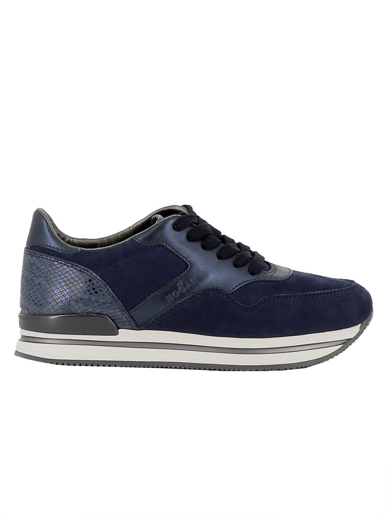HOGAN BLUE SUEDE-LEATHER SNEAKERS,10609071