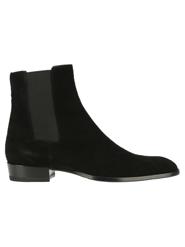 ysl black leather chelsea boots
