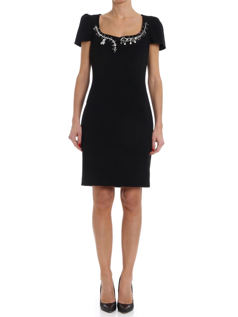 BOUTIQUE MOSCHINO CRYSTAL EMBELLISHED DRESS,10598488