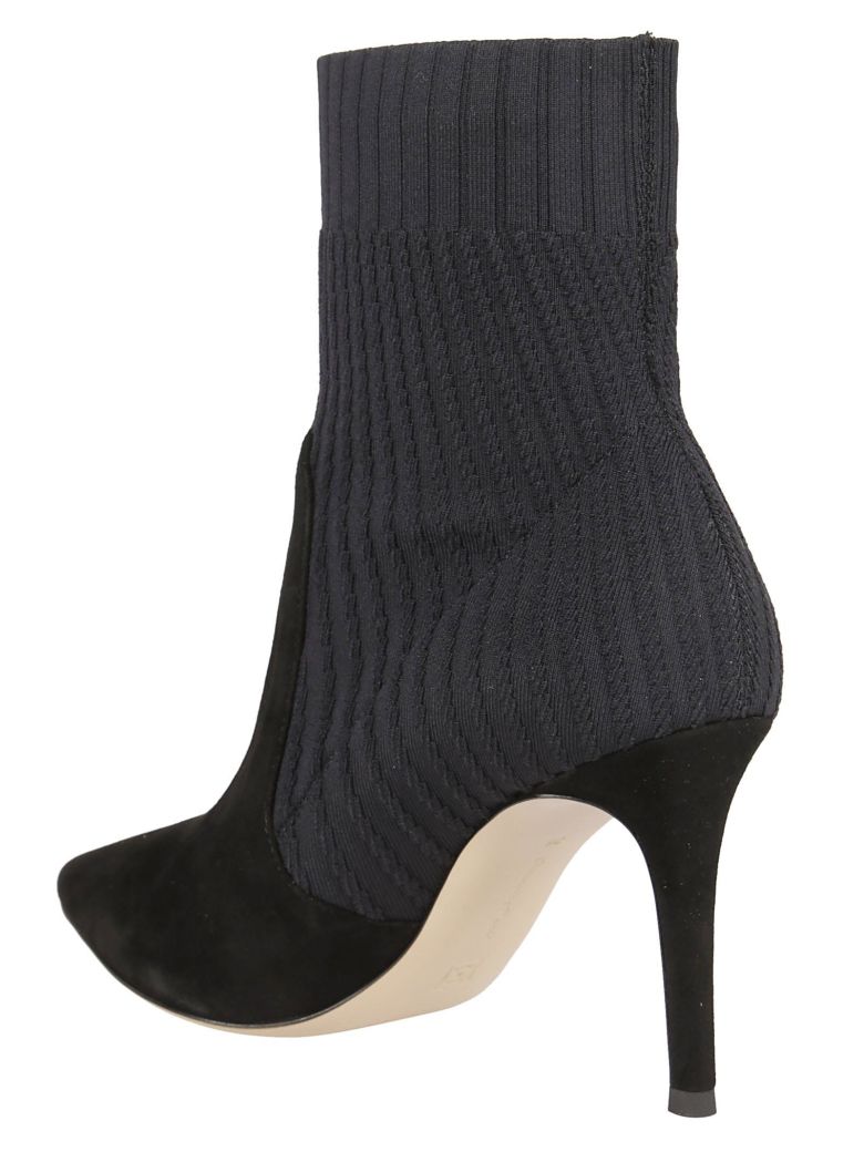 GIANVITO ROSSI 85Mm Ribbed Knit & Suede Ankle Boots in Llack | ModeSens