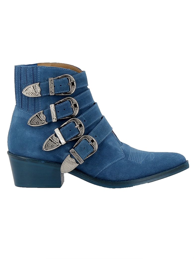 TOGA LIGHT BLUE SUEDE ANKLE BOOTS,10572969