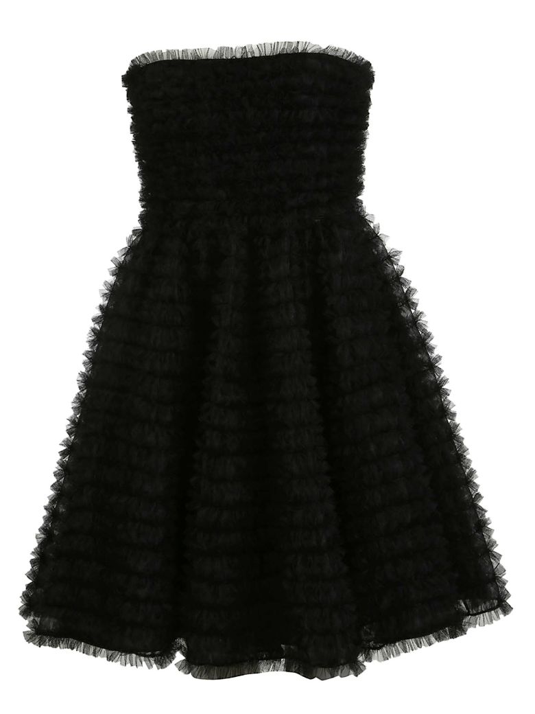DSQUARED2 STRAPLESS MICRO-FRILLED DRESS,10574884