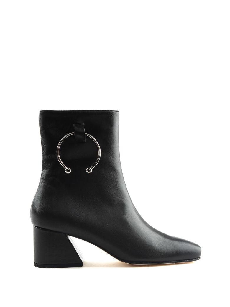 Dorateymur 'Nizip' Barbell Hoop Leather Ankle Boots In Black | ModeSens