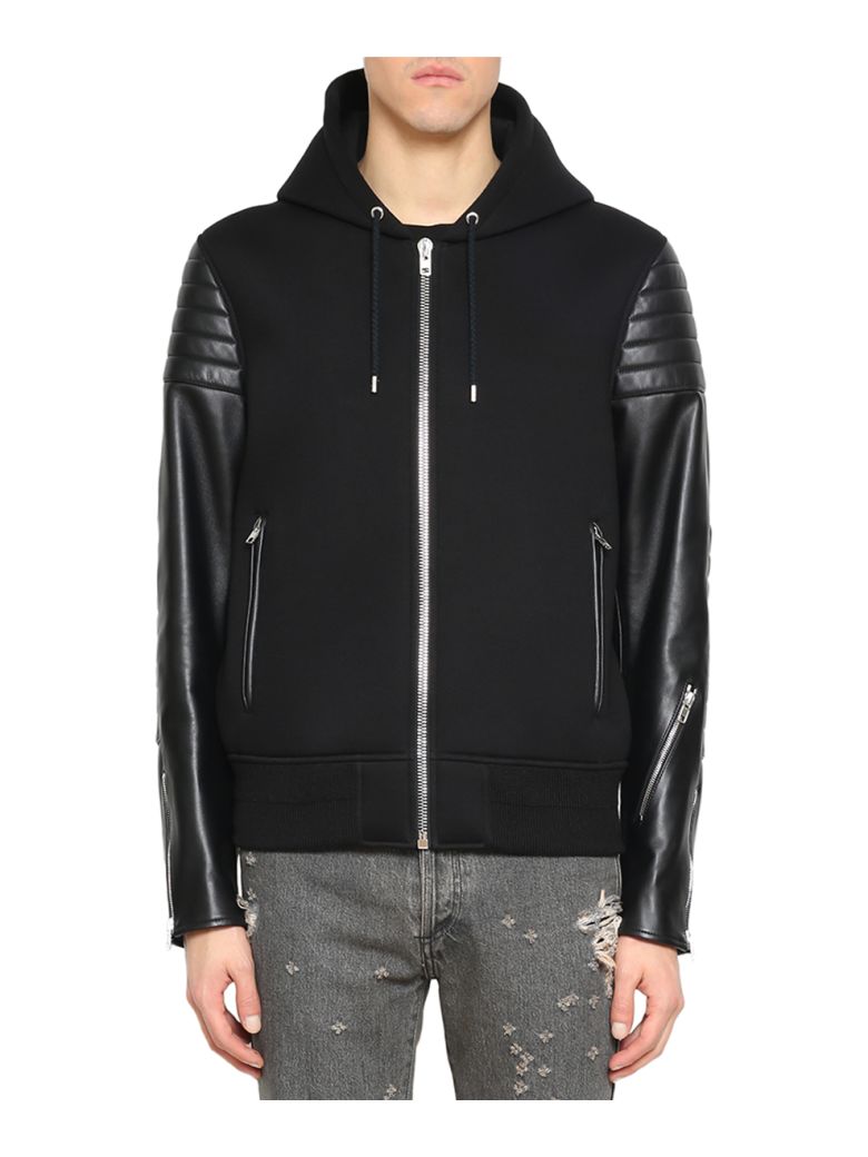 GIVENCHY NEOPRENE AND LEATHER JACKET,10627643
