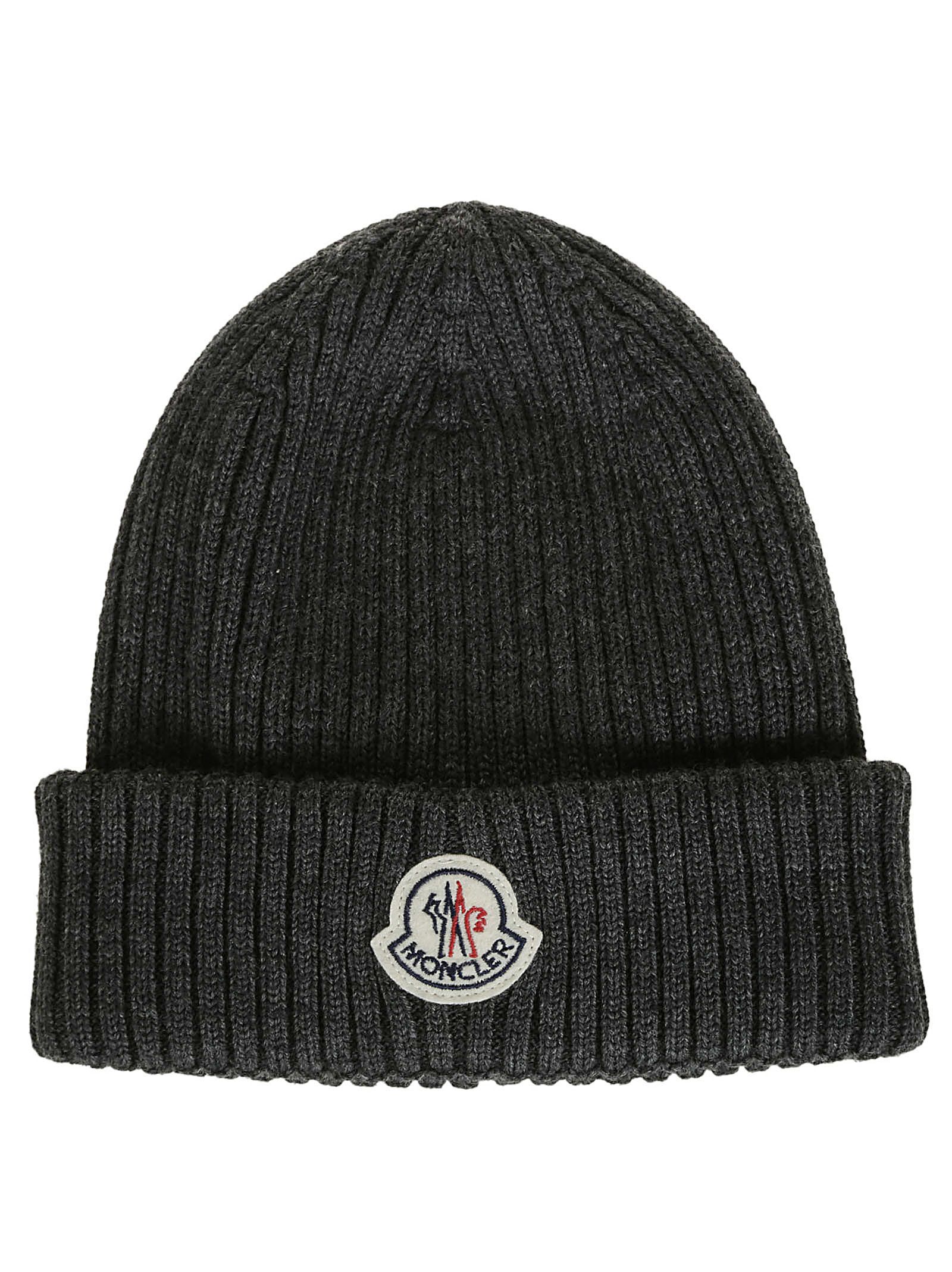 moncler logo patch beanie