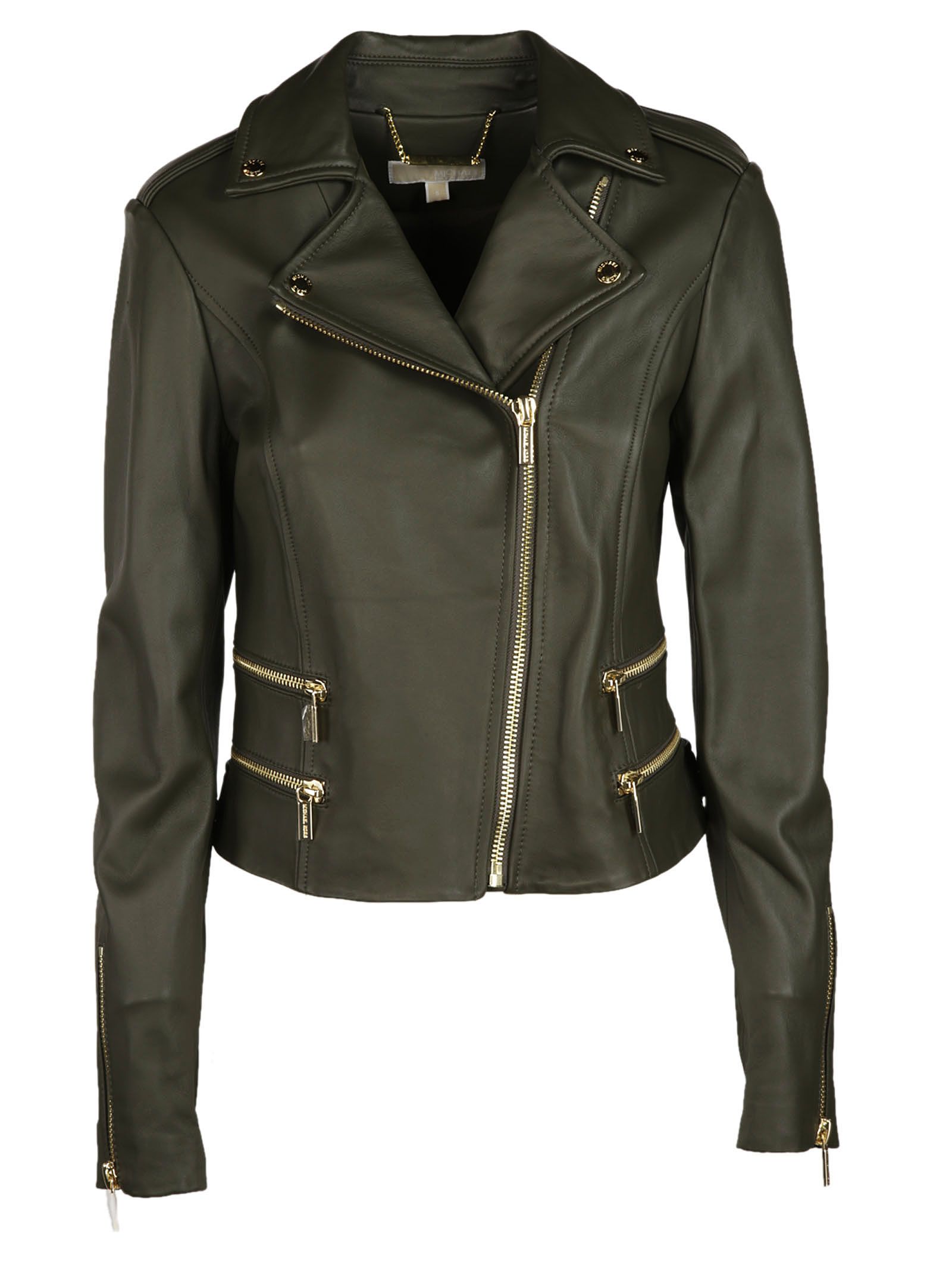Michael Kors Classic Biker Jacket Ivy 9802089 Italist Michael Kors Classic Biker Jacket Ivy