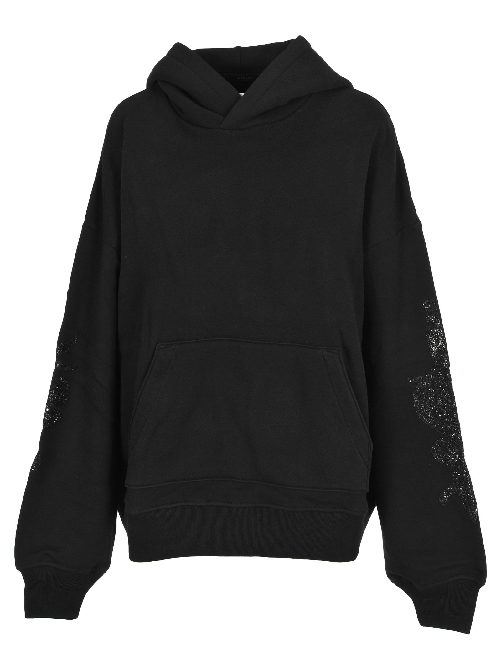 amiri glitter dagger hoodie in black