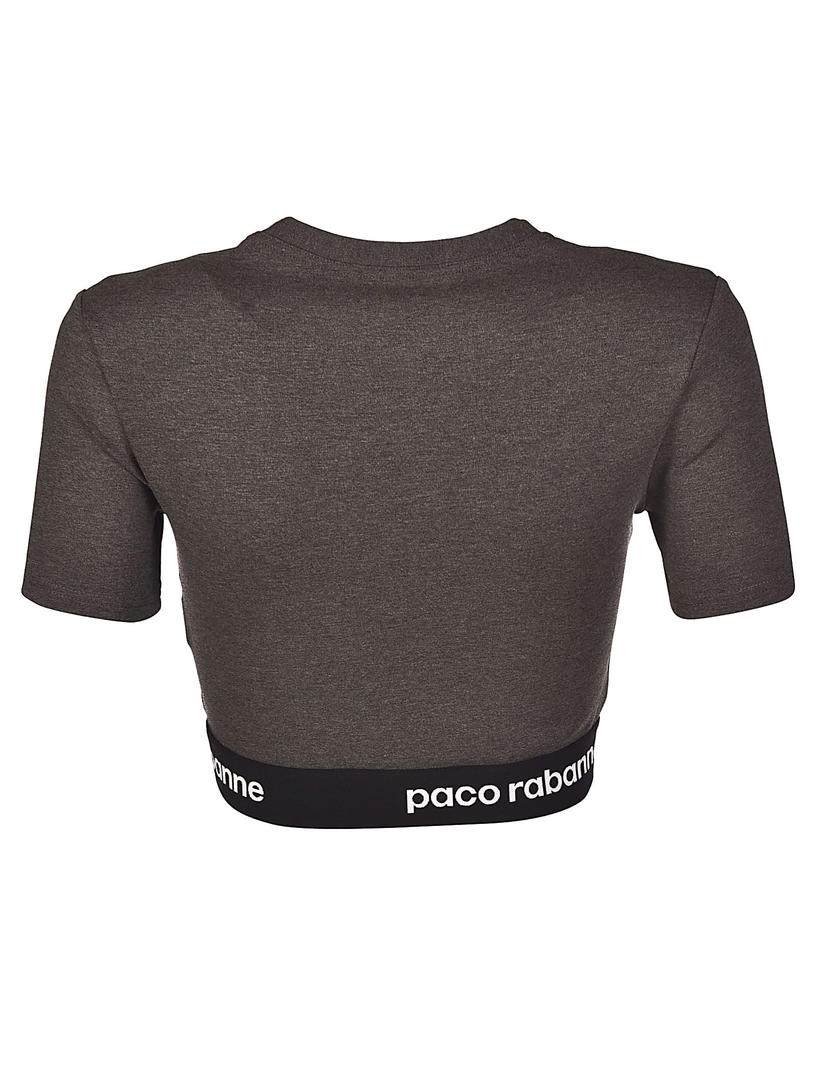 paco rabanne logo crop top