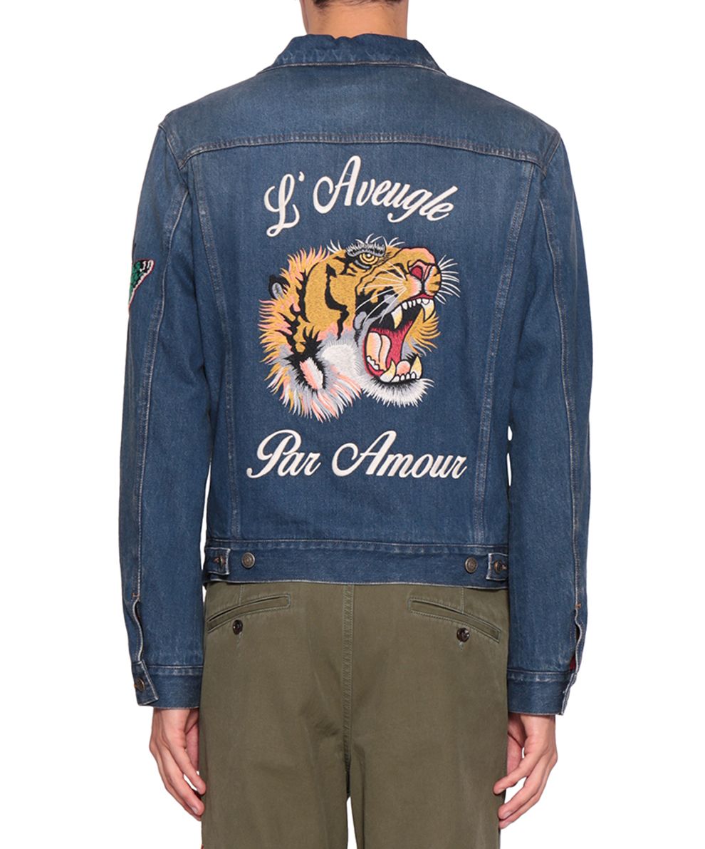 Gucci - Gucci L'aveugle Par Amour Denim Cotton Jacket - Blu, Men's ...