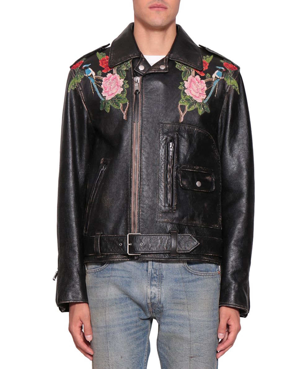 Gucci - Gucci Leather Biker Jacket - NERO, Men's Jackets | Italist