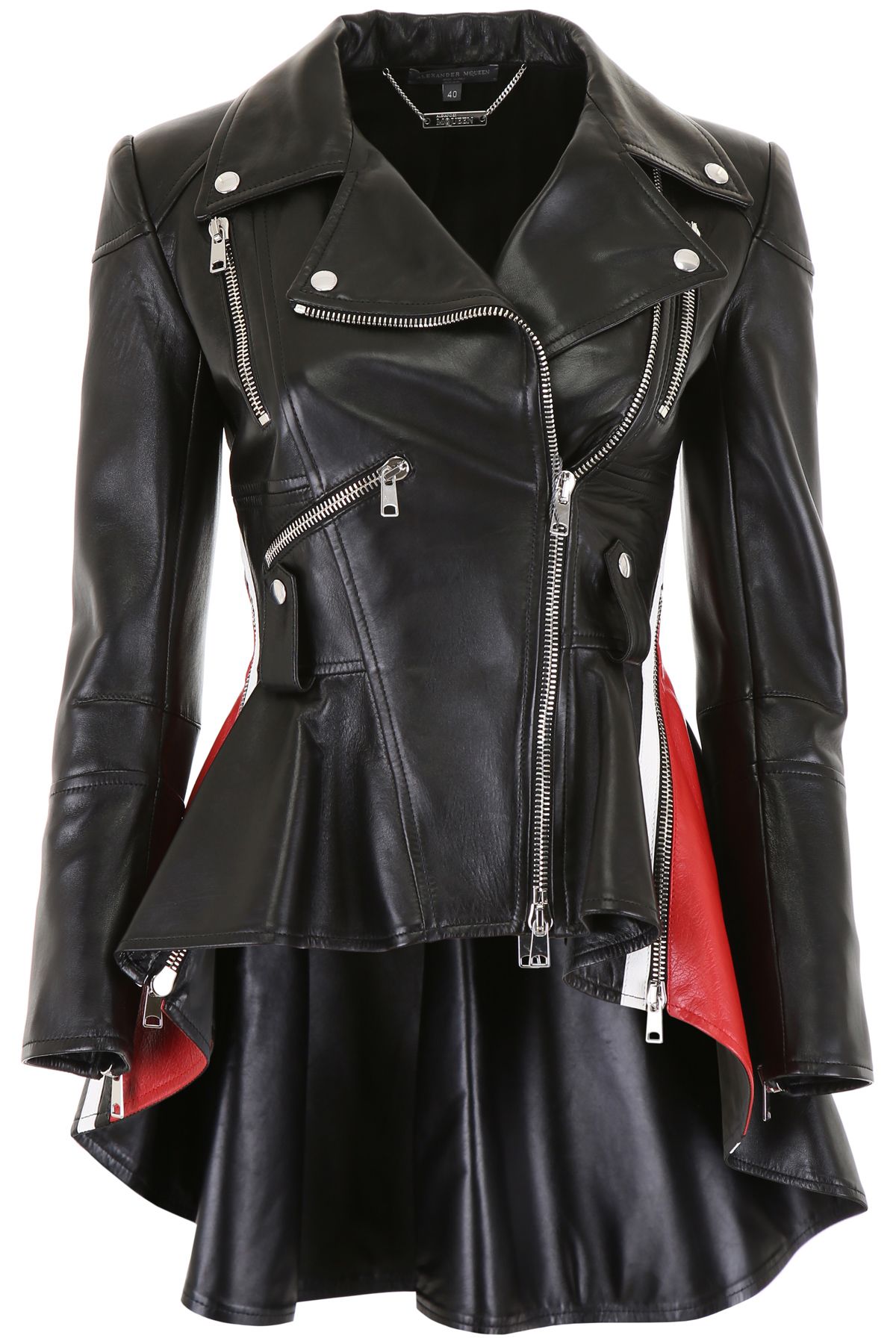 alexander mcqueen red leather jacket