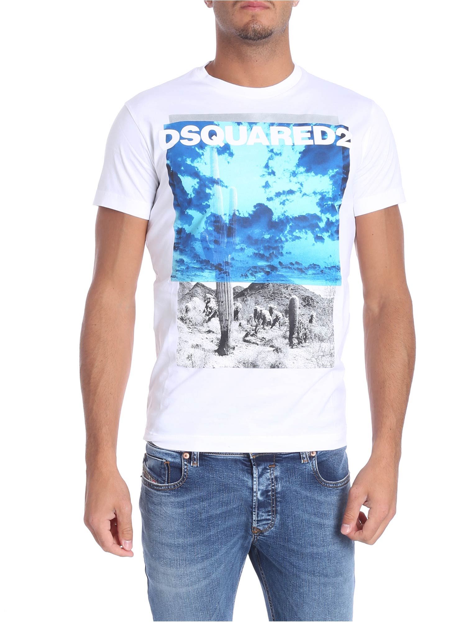 DSQUARED2 CACTUS PRINT T-SHIRT,10778068