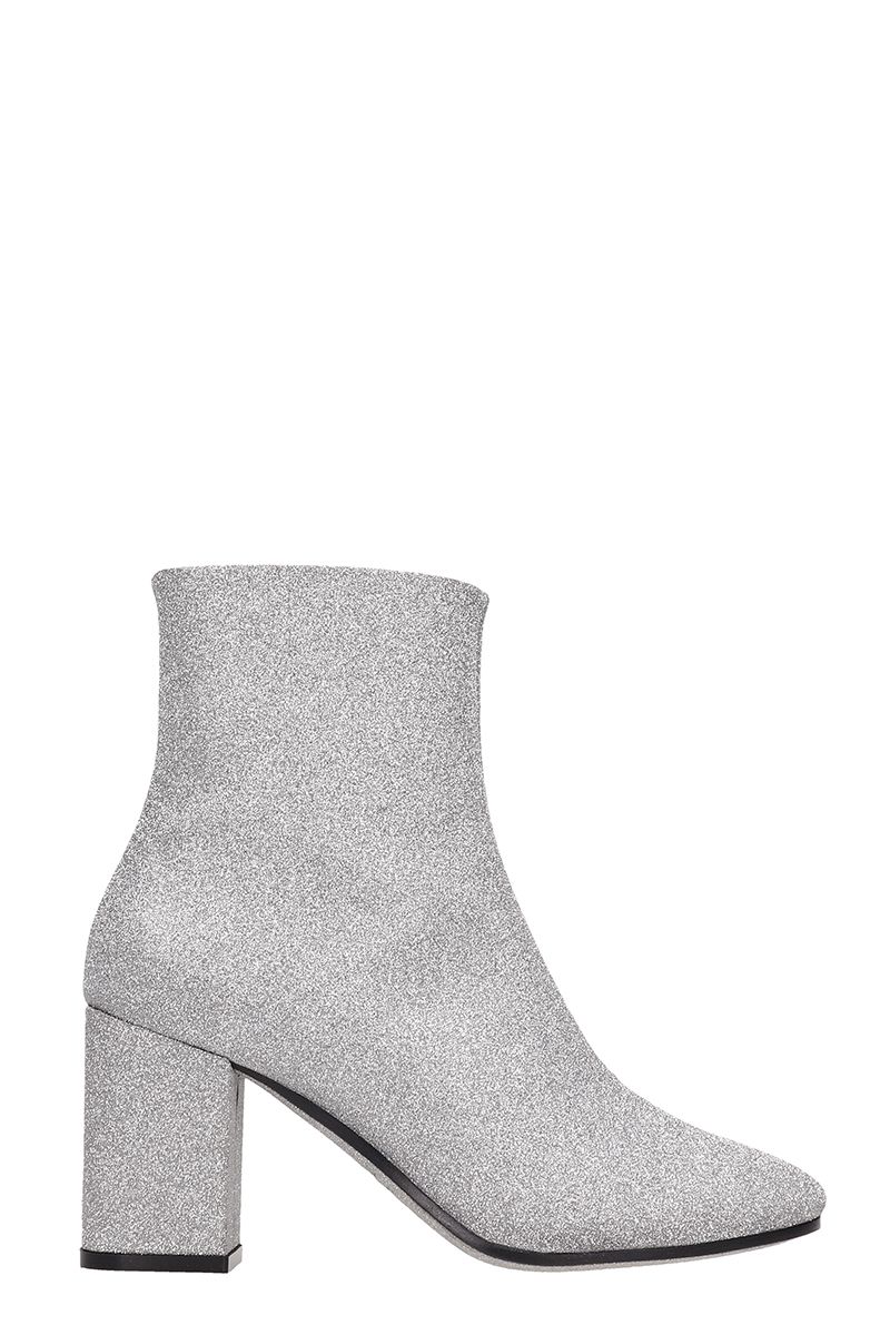 silver sparkly ankle boots