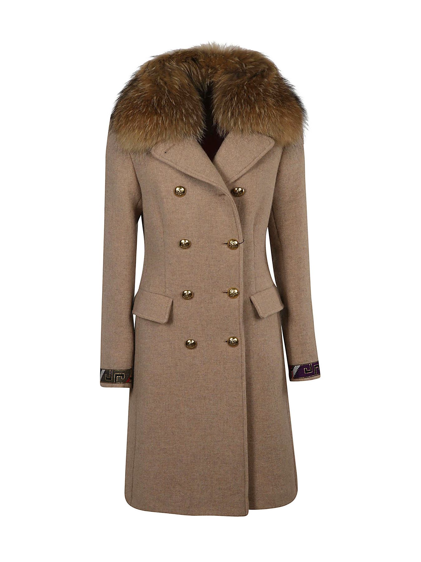 italist | Best price in the market for Bazar Deluxe Fur Collar Coat ...