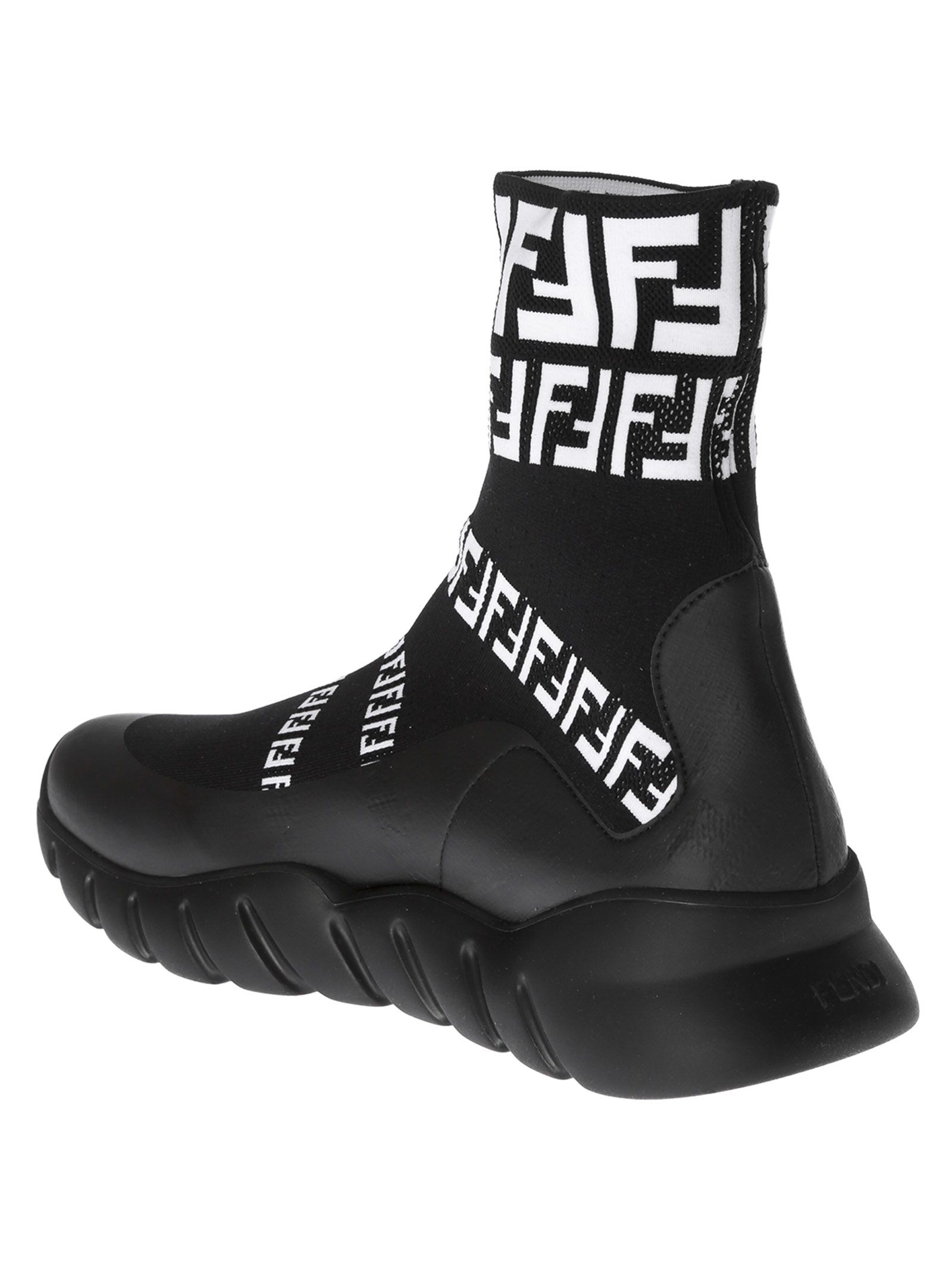 italist | Best price in the market for Fendi Fendi Logo Sock Boots ...