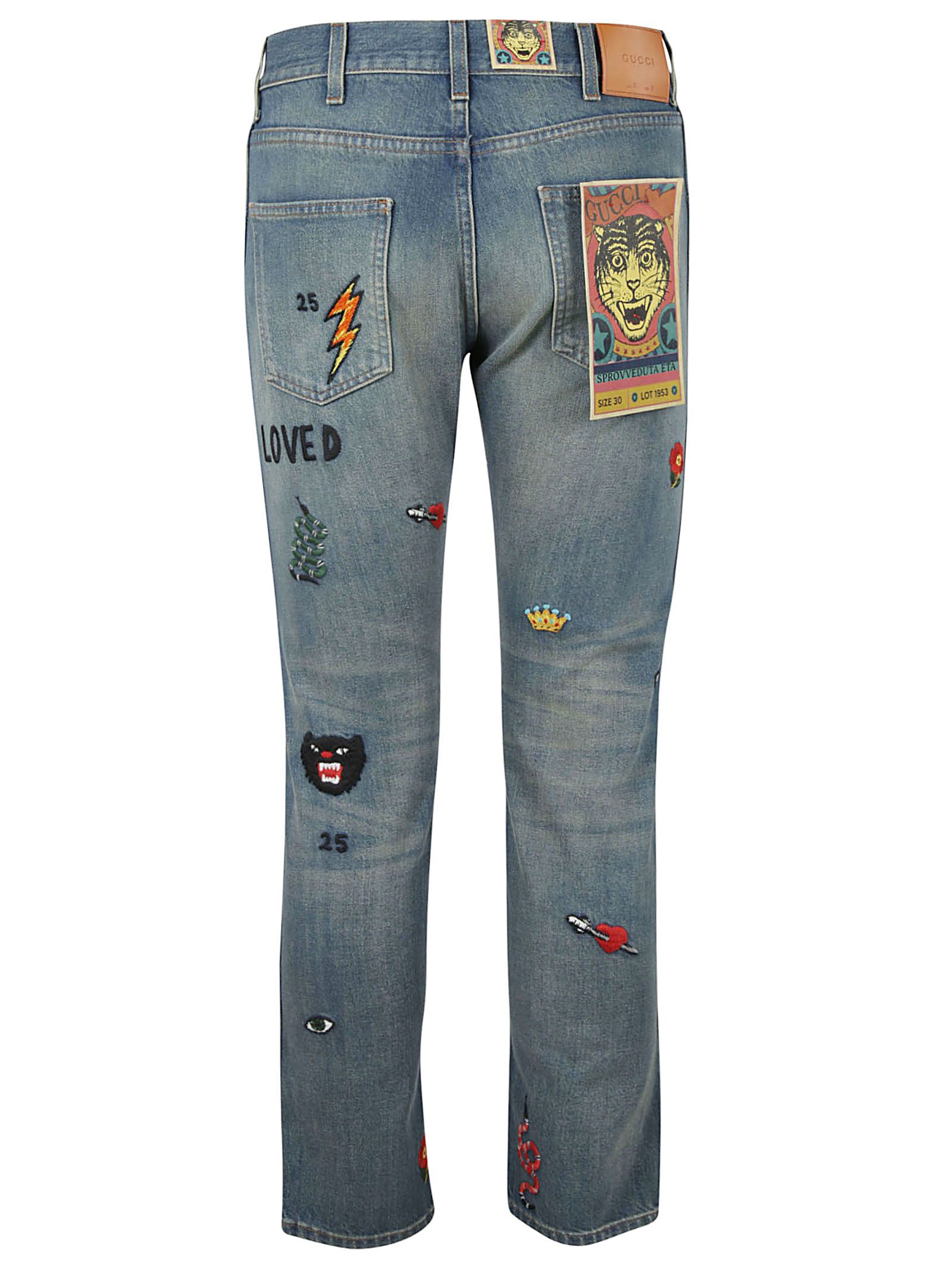 italist | Best price in the market for Gucci Gucci Gg Patches Jeans ...