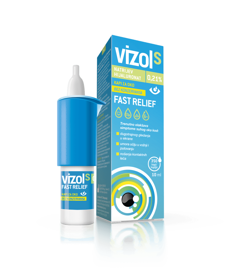 Vizol S Fast Relief artificial tears in drop form