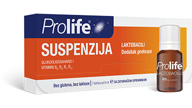 Prolife dobre bakterije - suspenzija u bočici, glukooligosaharid i vitamini B6, B2, B1, B12, bez glutena, bez laktoze