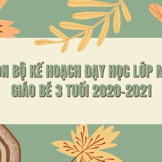 KẾ HOẠCH DẠY HỌC LỚP MẪU GIÁO BÉ 3 TUỔI