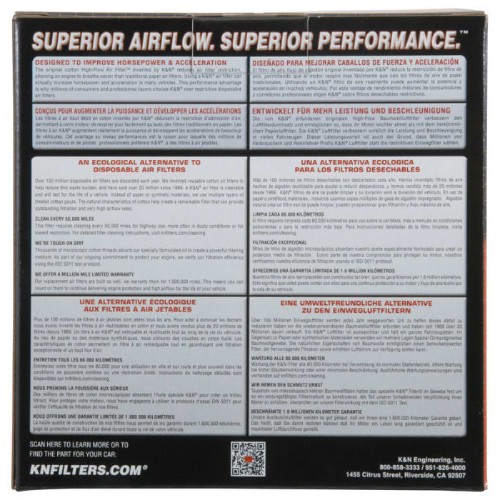 K/&N E-0771 High Performance Replacement Air Filter
