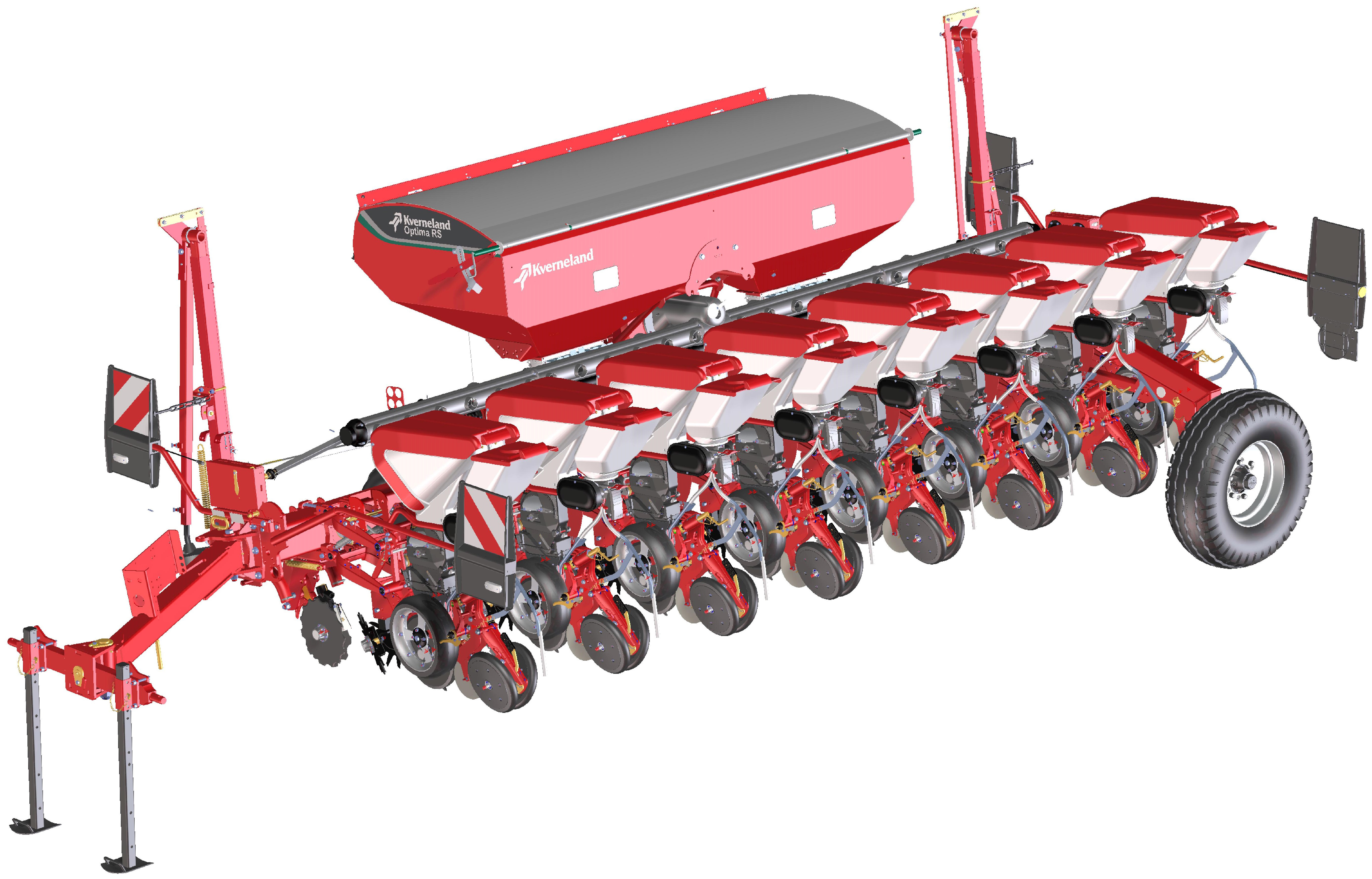 Le semoir Optima RS équipé de la trémie d’engrais de 2000 l pour une fertilisation efficiente