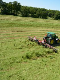 mounted tedders - VICON FANEX 554-684-764-904-1124, Central adjustment for border spreading keeping the crop inside the field.