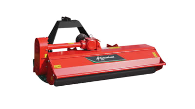 Broyeur Kverneland FML vu de face, robuste et compact, idéal pour broyage précis en vergers et espaces verts.