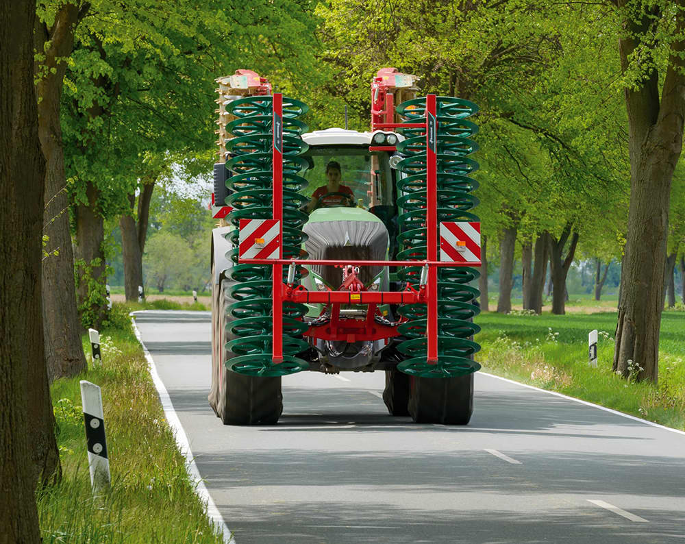 Packers - Kverneland Front Soil Packer, folded during safe and efficient transportation