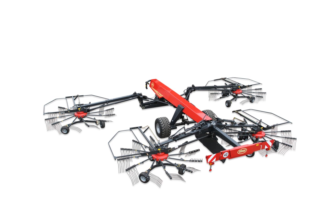 Four Rotor Rakes - VICON ANDEX 1254 - 1304, highly maneauvrable and great accuracy and capacity