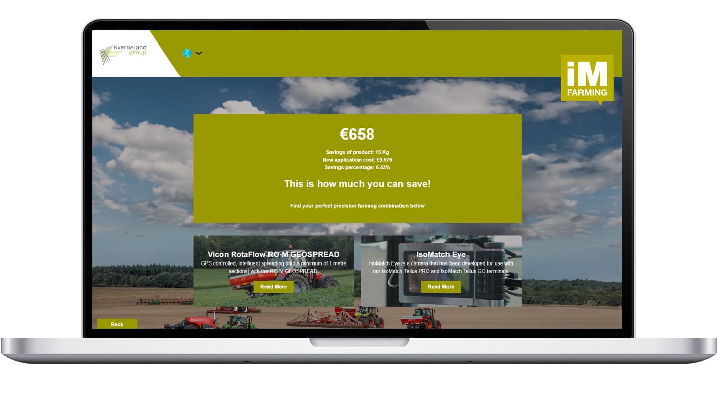 Kverneland Group iM FARMING Savings Calculator!