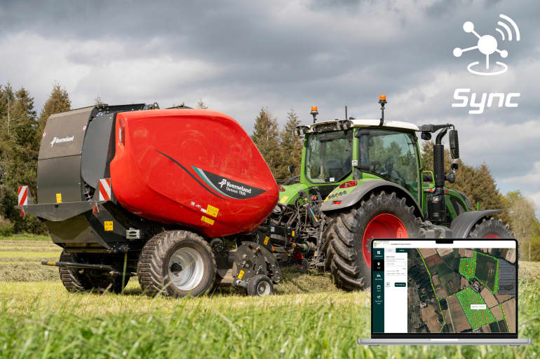 Dispositif Sync disponible sur les presses à balles rondes Kverneland