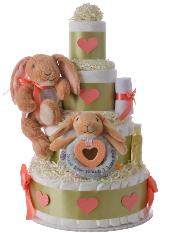 Guess How Much I Love You Neutral 4 Tier Diaper Cake