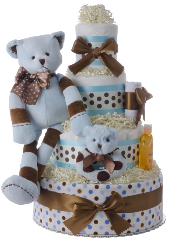 peek a boo bear diaper cakes